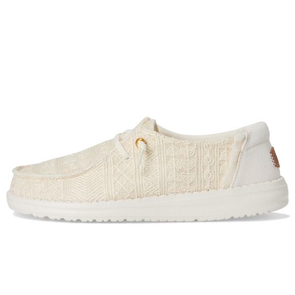 NWT HEYDUDE Women's Wendy Crochet Lace White/Gold 10 Medium - Picture 5 of 7